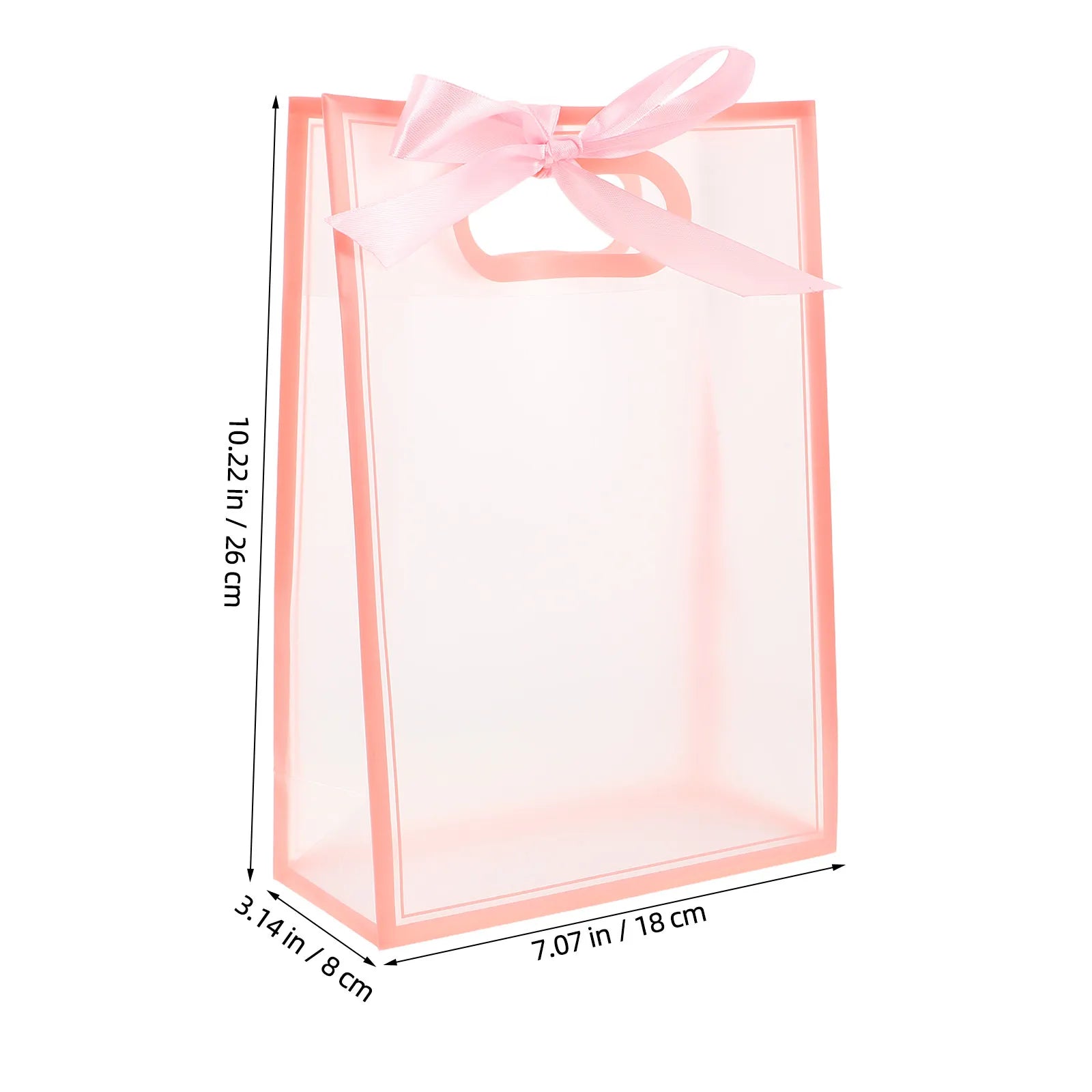 15Pcs Transparent Pink Reusable Gift Bags Foldable Party Favor Pouches Wedding Bridal Shower Birthday Treat Bags