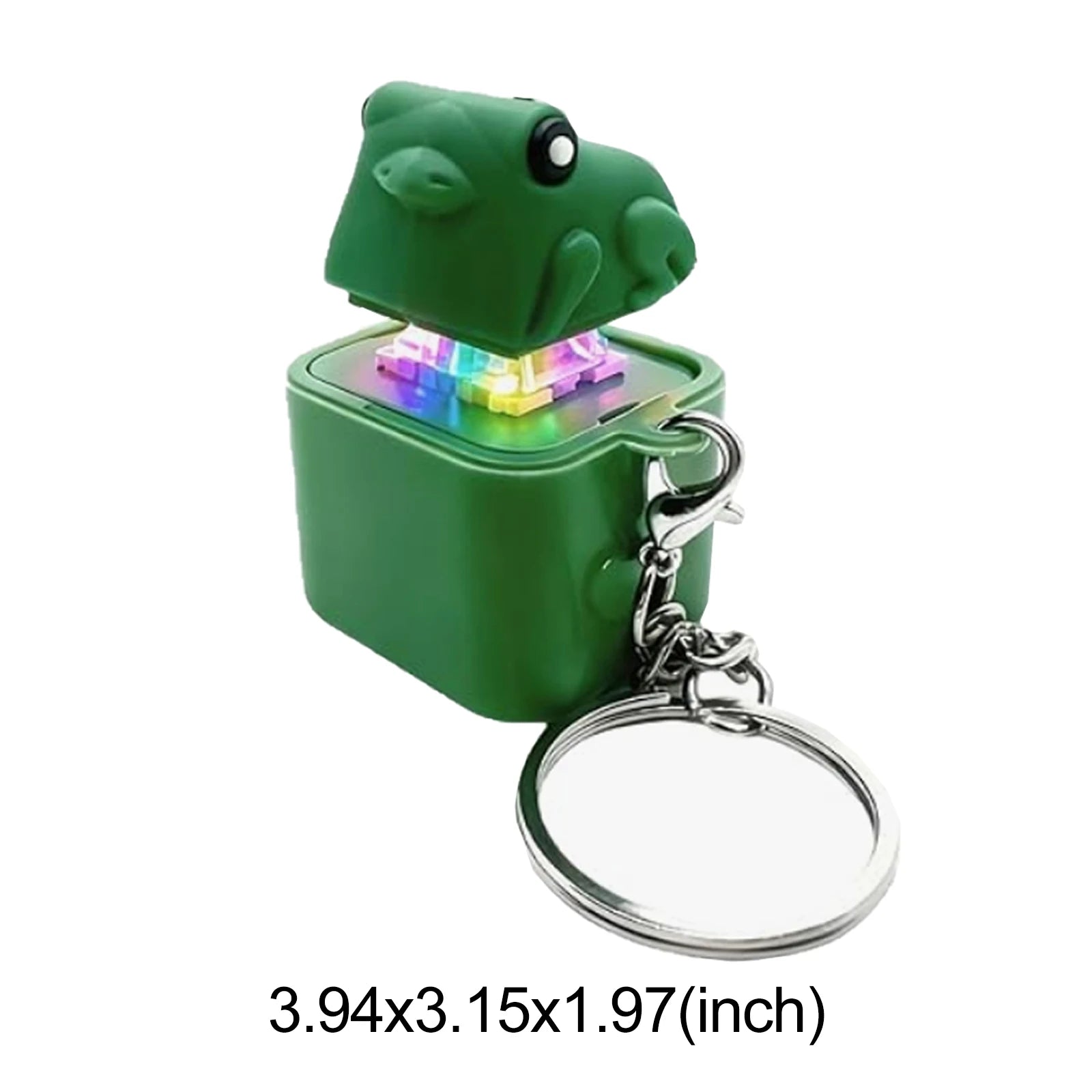 Rechargeable Sound Button Fidget Keychain W/ Sound LED Lights Keyboard Clicker Frog Fidget Toys for Kids Boys Girls Gift Zpaxo