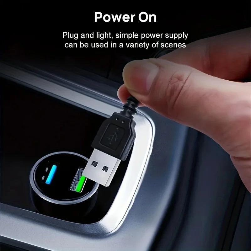 5M USB Car Interior LED Strip Ambient Neon Atmosphere Light Car Ambient LED Strip Zpaxo