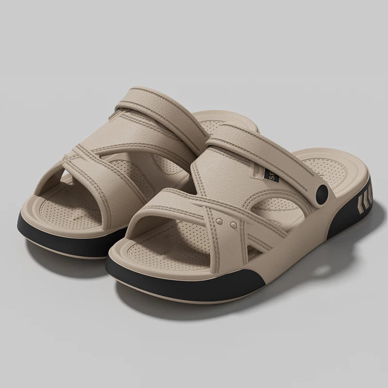 Men's Summer Slippers Fashion Thick Sole Slides Non-slip Indoor