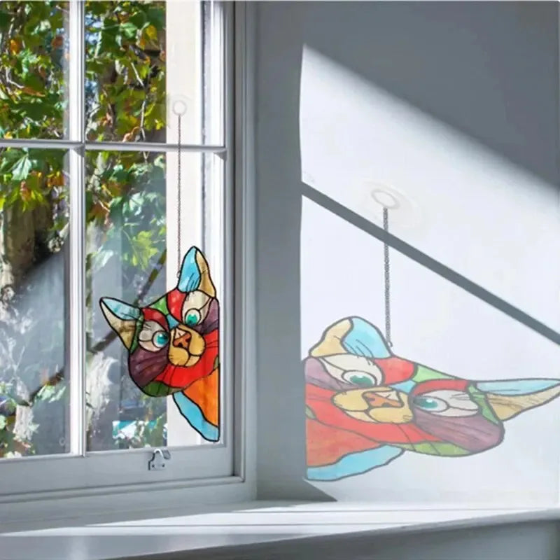 Waterproof Moisture-proof Glass Film Cat Peeping Design Self-adhesive
