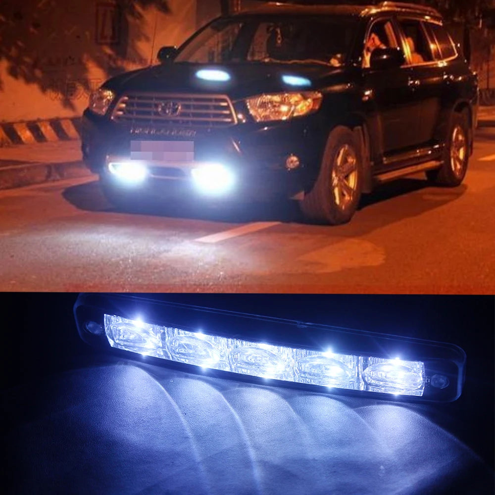DRL Daytime Running Light Car Lights Styling 5 LEDs Universal Daylight