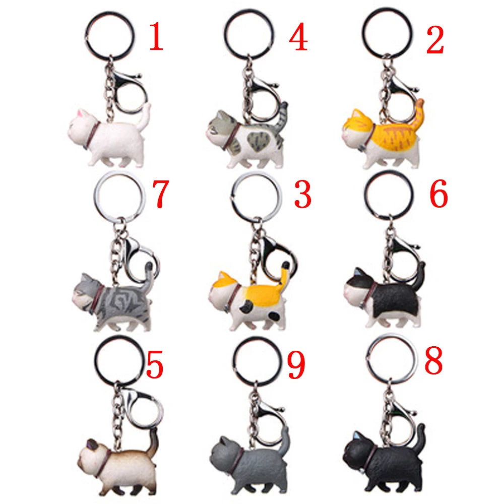 Lovely Cartoon Animal Cute Japanese Cat Kitten Key Chain Cat Keyring Bag Hanging Pendant Keychain Zpaxo
