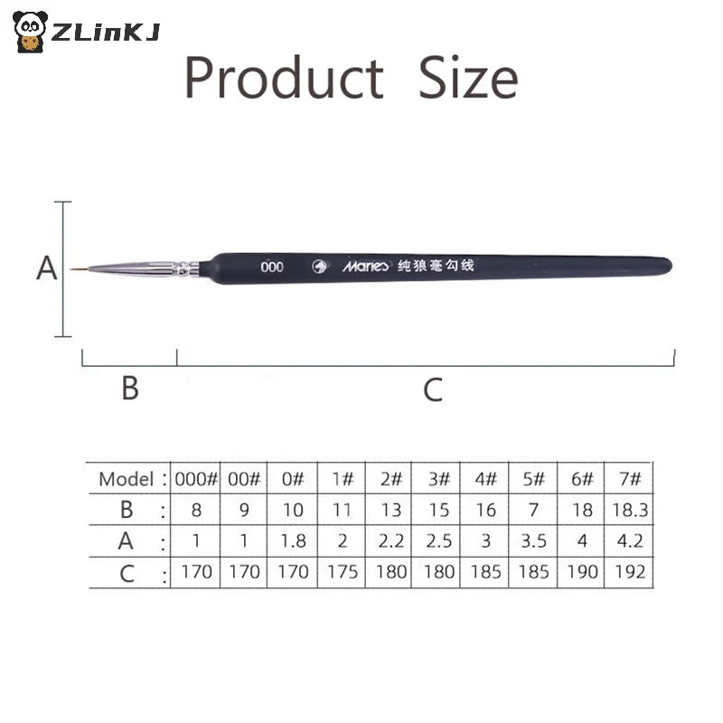 ▶3/5/6pcs Miniature Paint Brush Professional Nylon Brush Acrylic Painting Thin Line Pen , #000 #00 #0 #1 #2 #3 Zpaxo