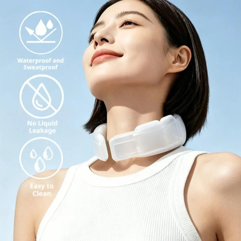 Natural Cooling Cube Cooling Neckband Indoor Wearable Ice Ring Cooler Reusable 18℃/64℉ Freeze for Hot Summer Outdoor Work Sports Zpaxo