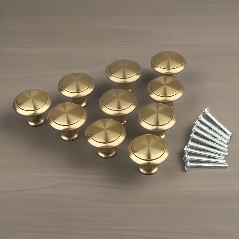 8-Pack Golden Round Cabinet Drawer Pull Handles – Zinc Alloy Cabinet Pull Handles Zpaxo
