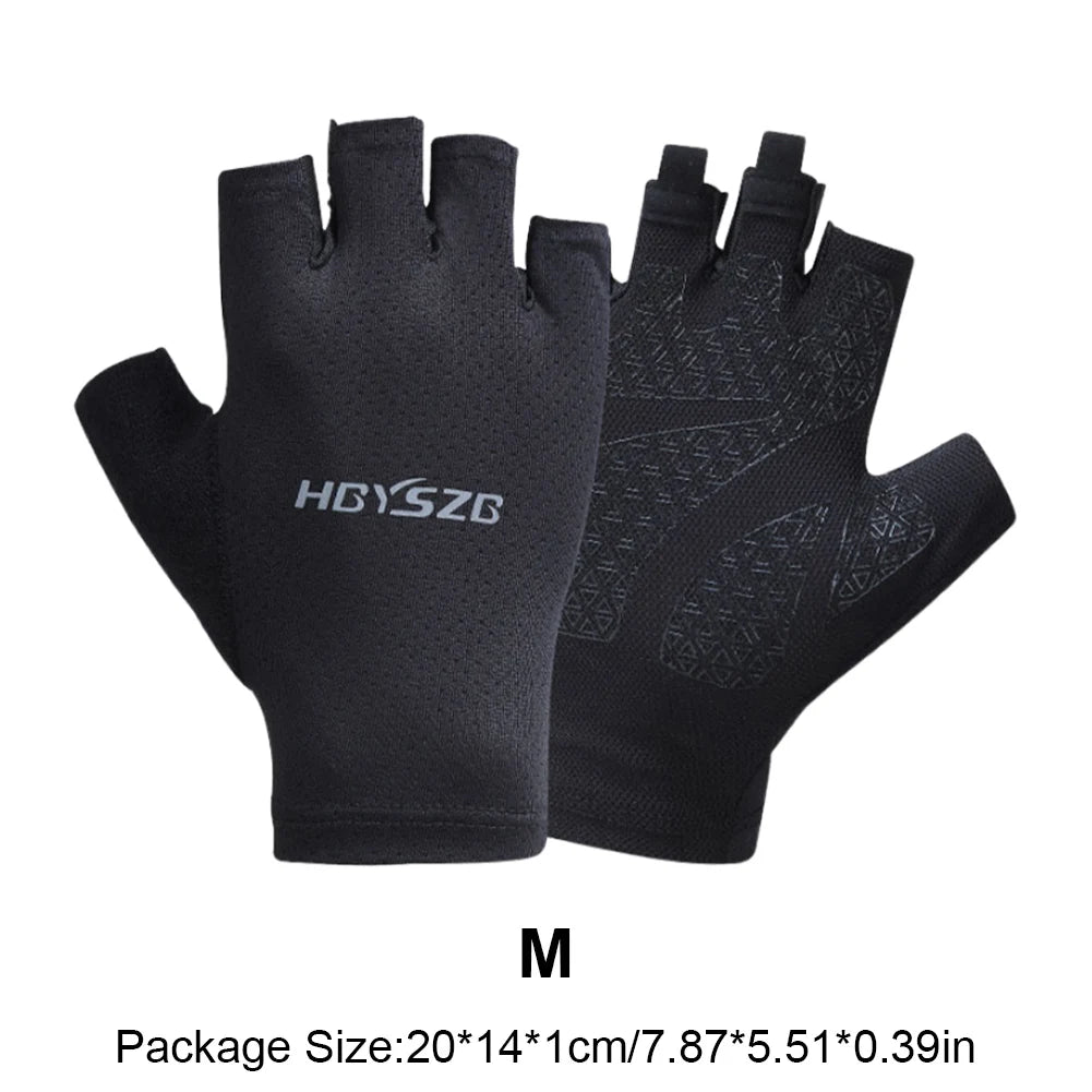 Half Finger Gloves Breathable Bike Riding Gloves Reflective Bike Protection Gloves Bicycle Hiking Gloves for Outdoor Sports Zpaxo