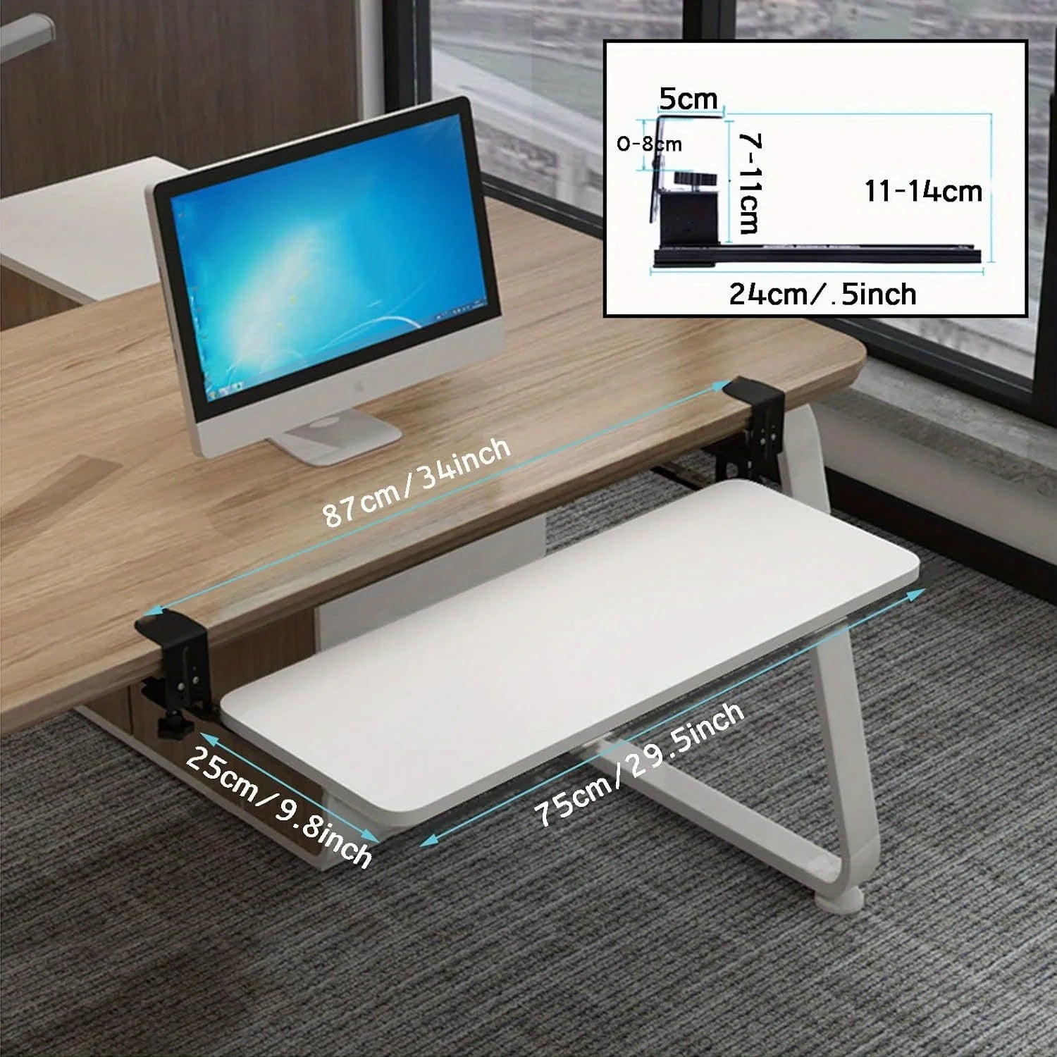 Wholesal Clamp Keyboard Tray Ergonomic Sliding Under Desk Mouse