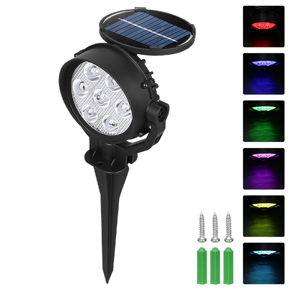 7 LED Solar Garden Spotlight – IP65 Dimmable Outdoor Lawn Light