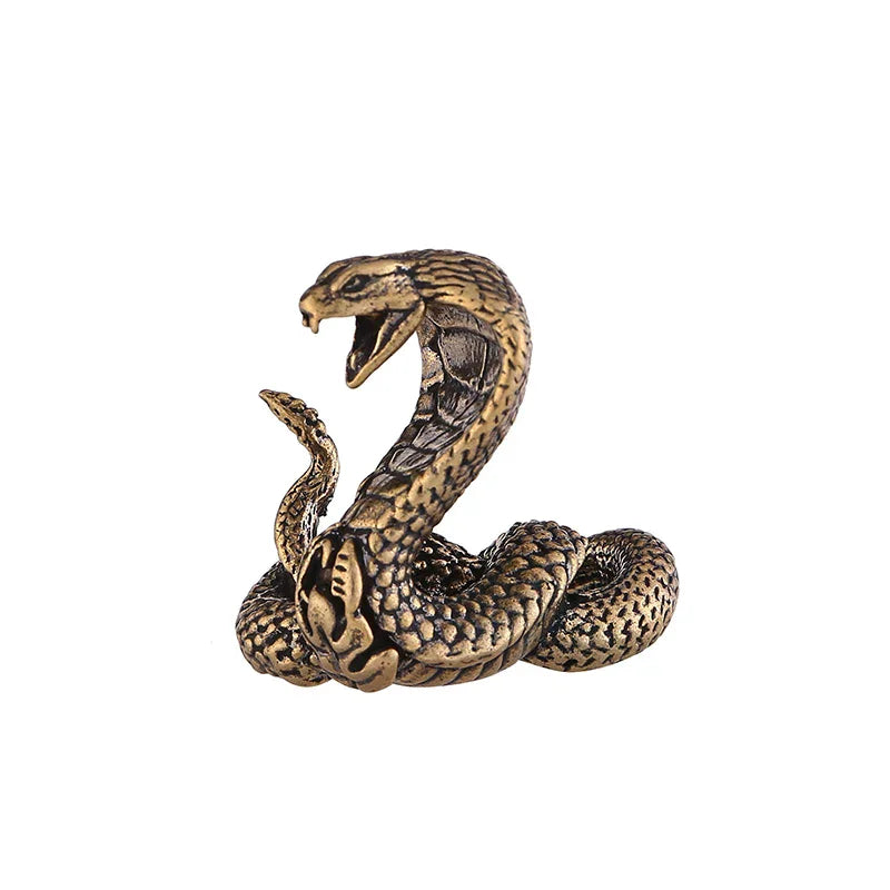 Mini Snake Antique Bronze Decor Figurines For Interior Decoration Desktop Ornament Pure Copper Miniatures Statue Copper Brass Zpaxo