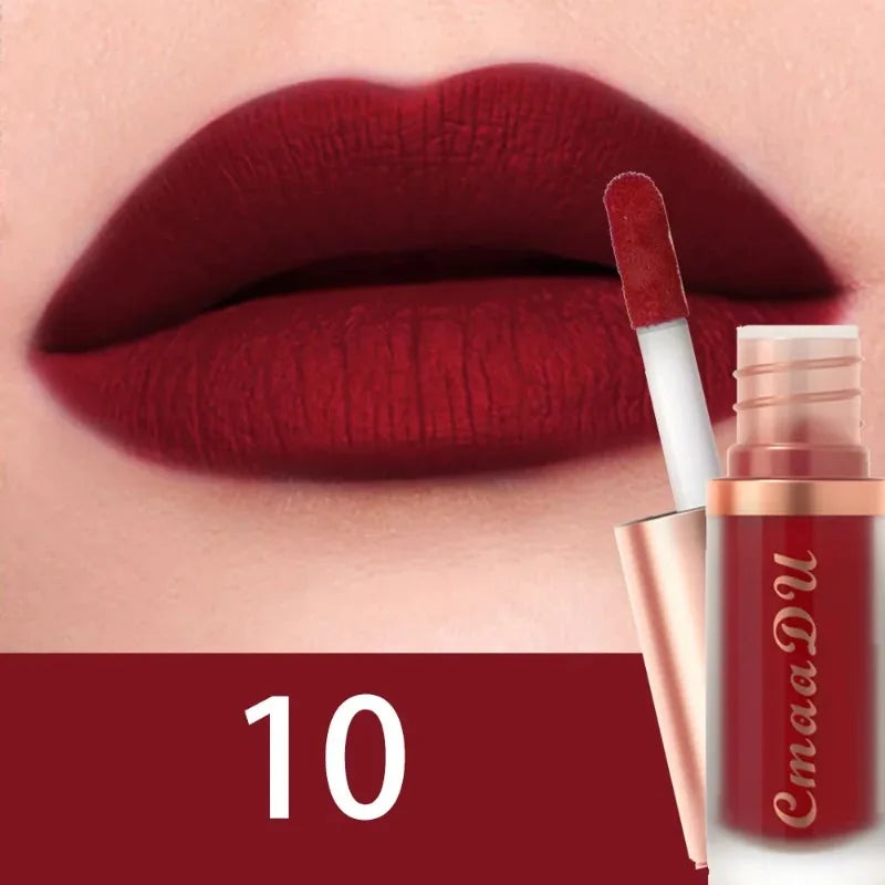 Waterproof Matte Velvet Lip Glaze Moisturizing Long Lasting Liquid Lipstick Non-stick Cup Not Easy To Fade Lip Gloss Lips Makeup Zpaxo 10