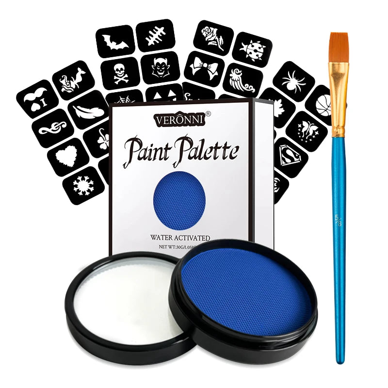 Water Activated Face Body Paint Non-toxic Safe Painting Multiple Zpaxo 3pcs sticker-D