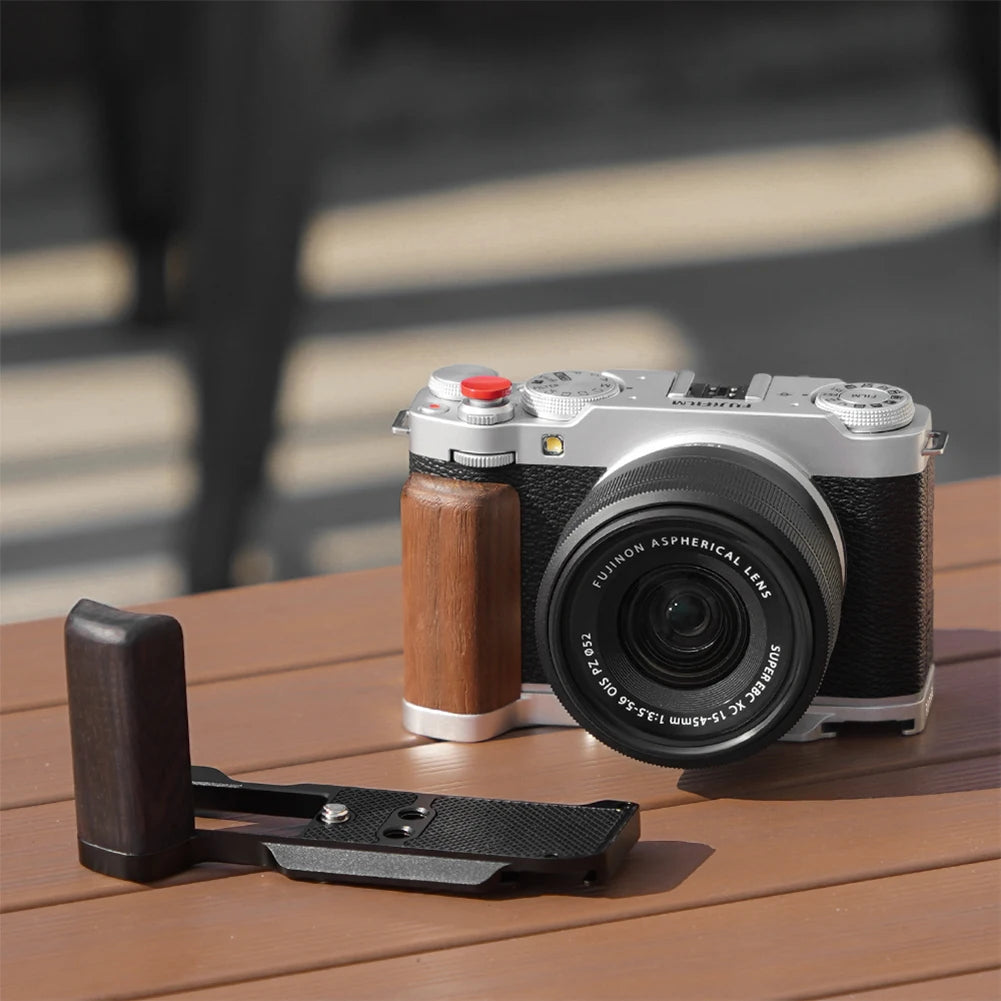 Wooden Camera Hand Grip Aluminum Base L Board L-shape Mount Plate