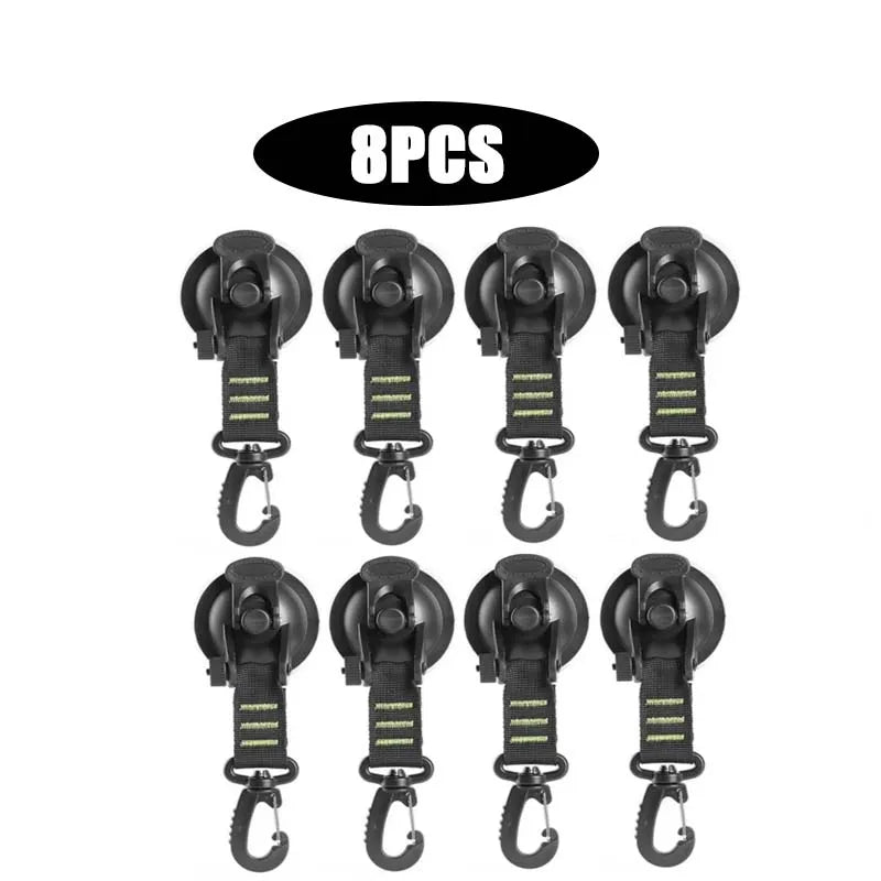 4Pcs Suction Cup Anchor Securing Hook Tie Down Camping Tarp As Car Side Awning Pool Tarps Tents Securing Hook Universal Travel Zpaxo 8pcs-green