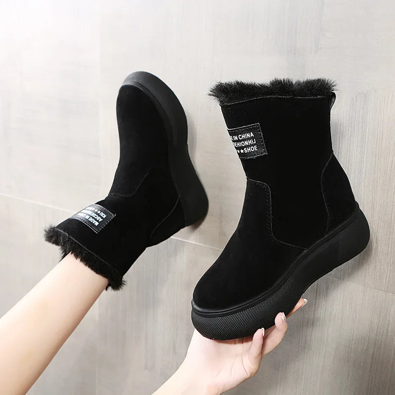 2023 Winter Boots Women Ankle Warm Plush Woman Sneakers Snow Zpaxo