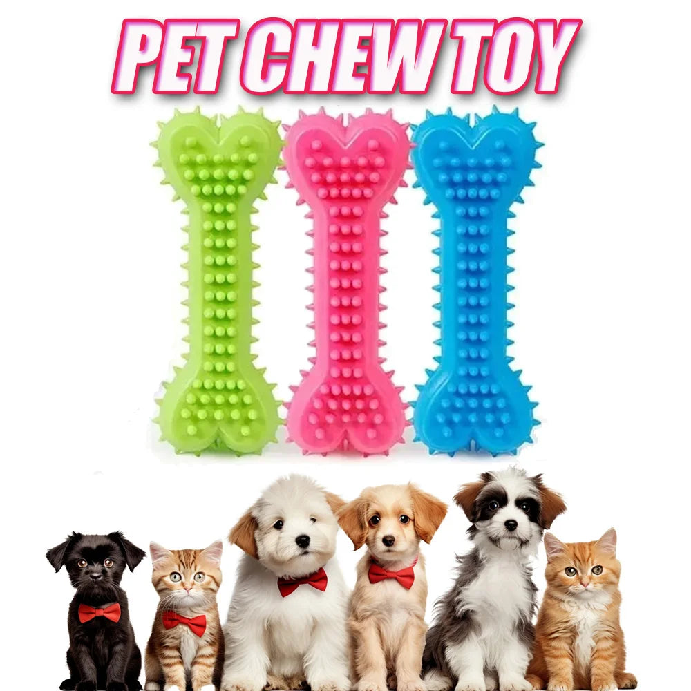 1PC Pet Chew Toy Soft Rubber Bite-resistance Bone Shape Teeth Grinding Chewing Toys for Small Dogs Training Pet Supplies Zpaxo
