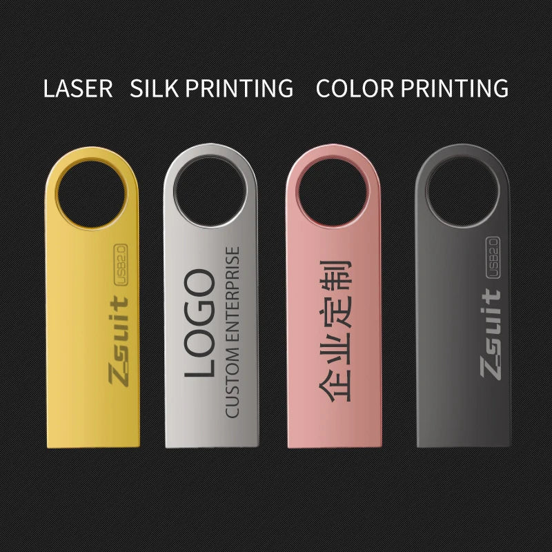 10pcs Metal USB Flash Drives 64GB Waterproof USB Stick 4GB Free Key Ring Pen Drive 3.0 Gift Free Shipp Memory USB 2.0 Free Logo Zpaxo