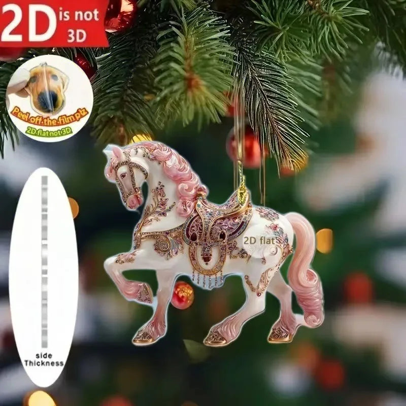 Golden Acrylic Horse Keychain Pendant – Bag & Car Ornament Acrylic Keychain Charm Zpaxo