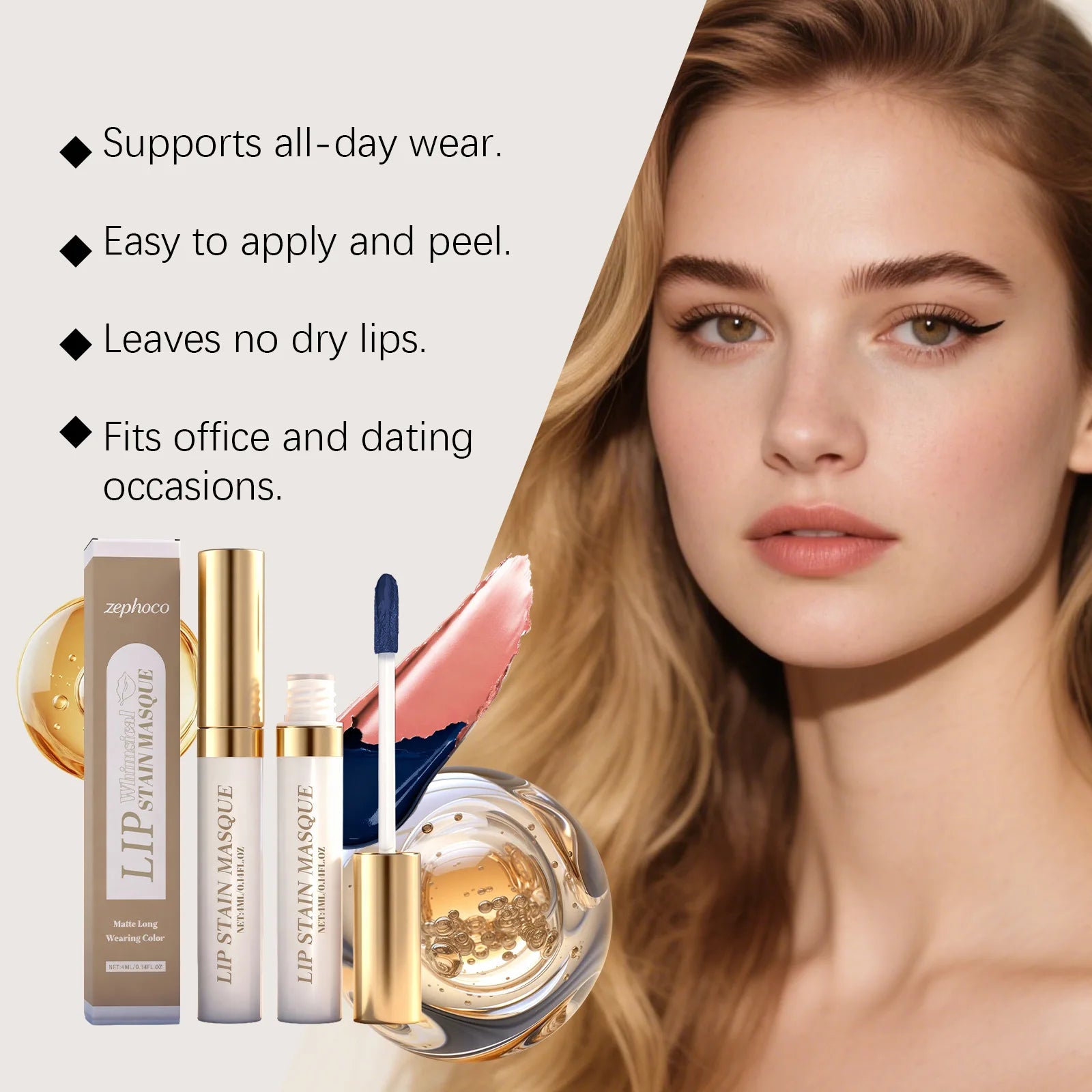 Silky Smooth Matte Peel Off Lip Gloss Moisturizing Plumping Natural Color Long Wear Volumizing Full Pout Lipstick Zpaxo