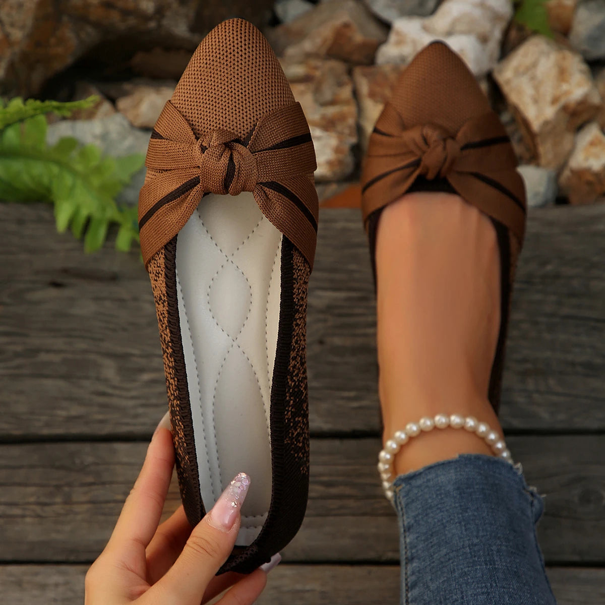 Women Flats Fashion Lightweight Flat Shoes Slip on Women Shoes Retro 2026 New Sneakers Soft Luxury Plus Size Shoes for Women Zpaxo Brown 41