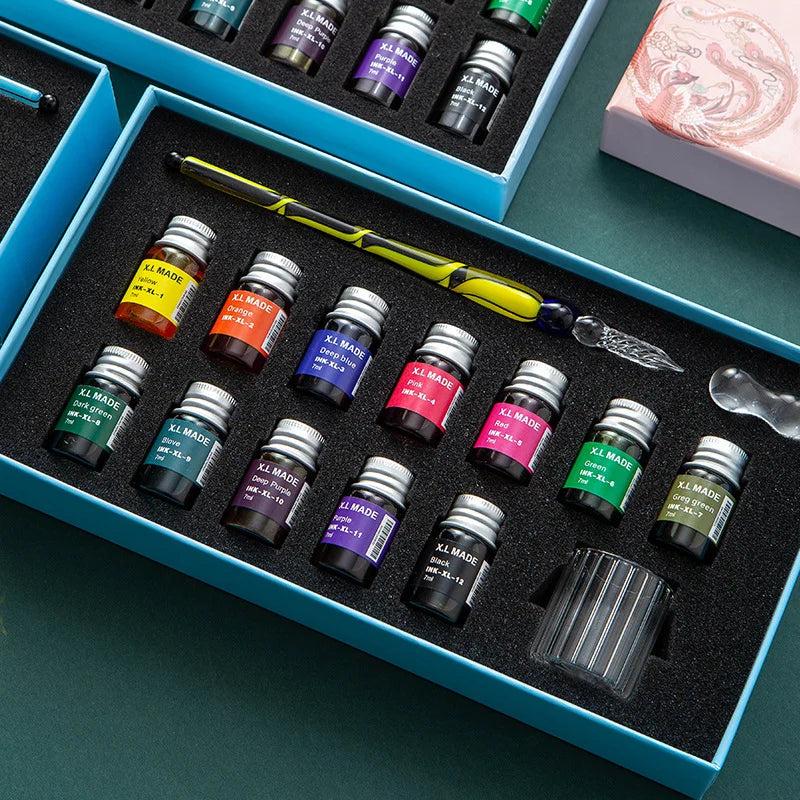 Fantasy Glass Dip Pen Set – Antique Crystal Ink Signature Pen