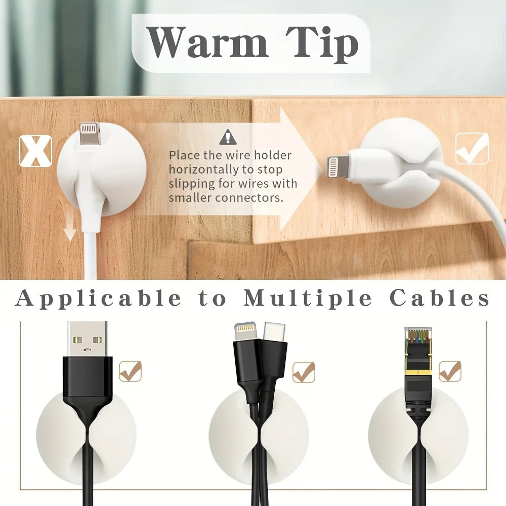 10/20pcs Mini Cable Winder Organizer USB Charging Cable Clips Desk Tidy Organiser Wire Cord Holder Protectors In Home Office Car Zpaxo