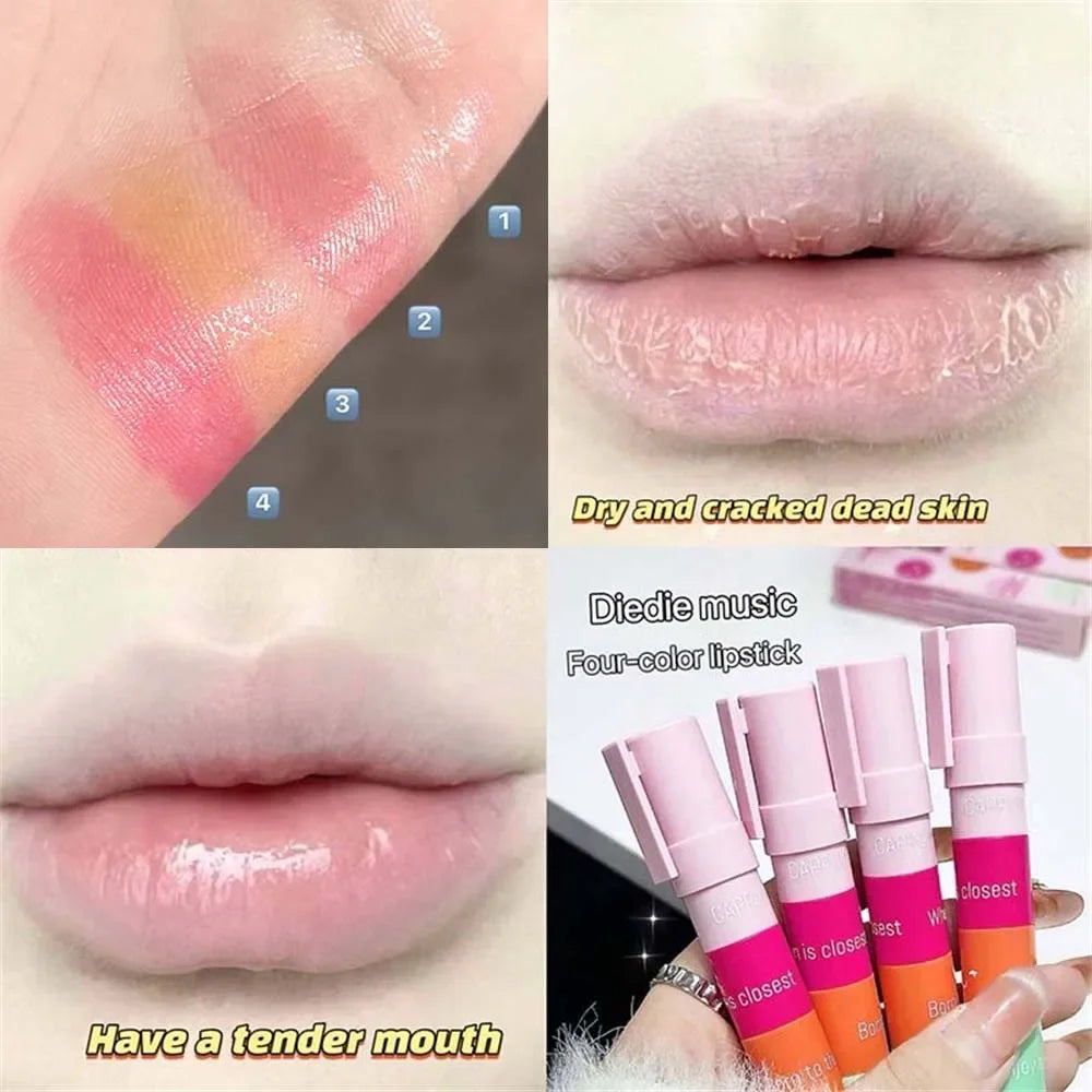 Lipstick Lip Gloss 4 Colors 1 Moisturize Nourish Balm Pen Lipliner Zpaxo