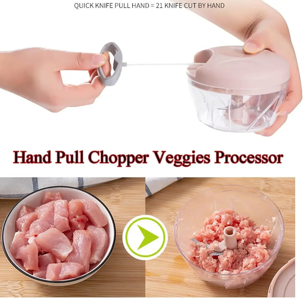 Manual Garlic Chopper & Food Mincer – 500ml / 900ml