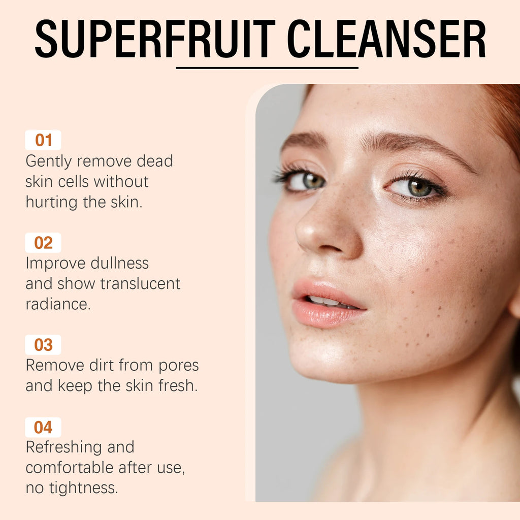 Exfoliating Papaya Cleanser Lotion Cleaning Reduce Facial Dirt Improve Rough Skin Relieve Dullness Brightening Facial Cleanser Zpaxo