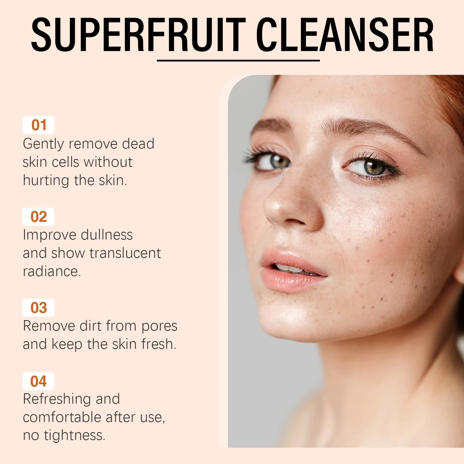Exfoliating Papaya Cleanser Lotion Cleaning Reduce Facial Dirt Improve Rough Skin Relieve Dullness Brightening Facial Cleanser Zpaxo