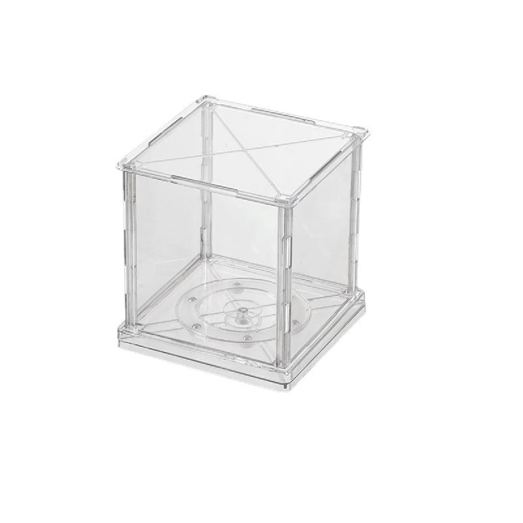 Rotating Stackable Display Case - Organizer & Storage Box for Blind Box Toys, Action Figures, and Collectibles Zpaxo M WHITE-1pcs