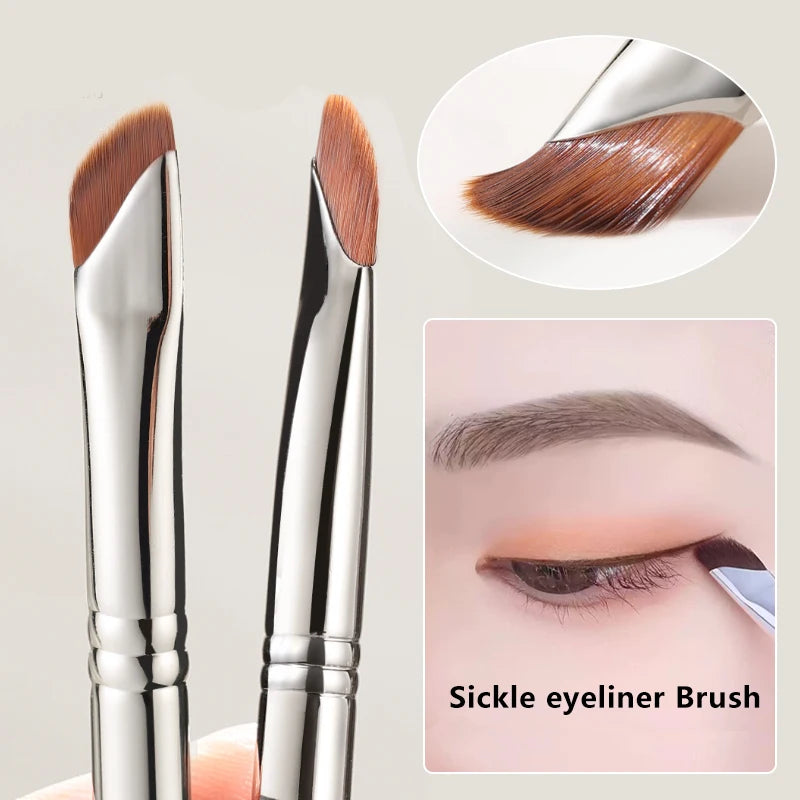 Sickle Eyeliner Brush Eyeshadow Blade Brush Detail Brush Oblique Eyebrow Brushes Undereyelid To Sleeping Silkworm Makeup Tools Zpaxo