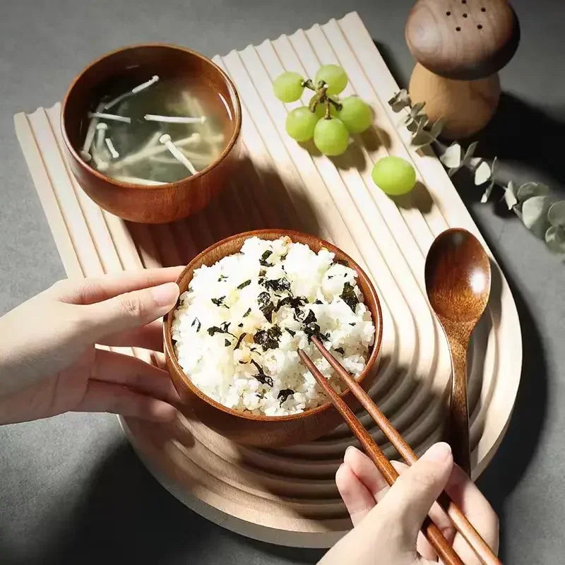 Wooden Bowls Jujube Wood Children Baby Adults Small Soup Bowls Solid Wood Salad Bowls Retro Household Tableware Zpaxo