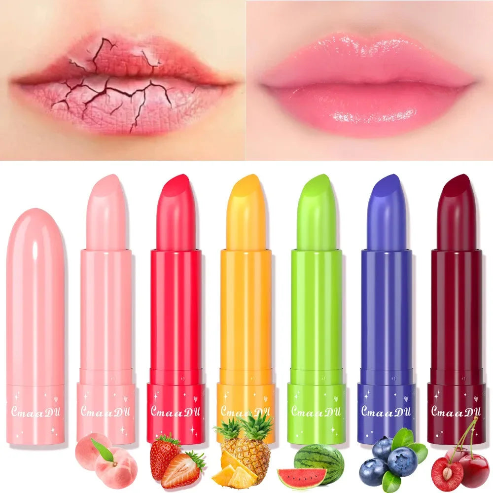 New 6 Colors Fruity Lip Balm Nourish Moisturize Lipstick Long Lasting Hydrating Fade Lip Lines Prevent Dry Lips Make Up Lip Care Zpaxo