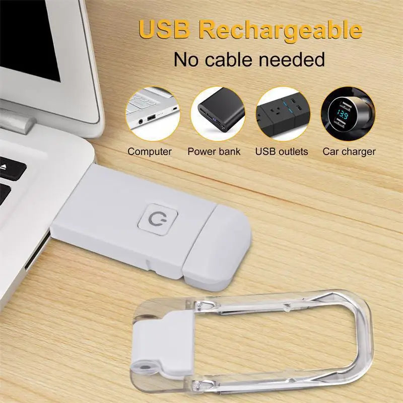 Mini Eye Protection USB Clip Reading Light Bookmark Folding Book LED
