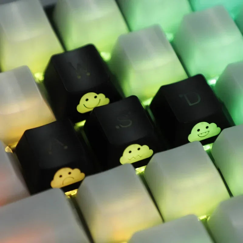 2025 Cute Emo Keycap WASD Arrow Broadside Lighting Key Cap Mechanical Zpaxo