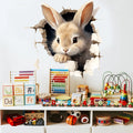 Classroom Bedroom Living Room Dining Room Kitchen Bathroom Decor Cartoon 3D Rabbit Wall Stickers Self-adhesive Stickers School Zpaxo Default Title