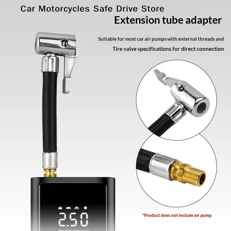 10 20 Tire Inflator Hose Extension Tube Bike Car Tyre Locking Air