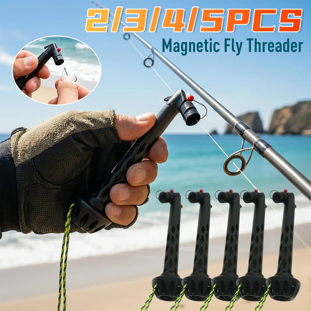 2 3 4 Portable Magnetic Fly Threader Multifunctional Fishing Tools
