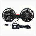 Car Fan 360° 3-speed Car Seat Back Cooling Fan USB Charge Dual Head Fan Adjustable Rotation Neck Cooler for Car Home Accessories Zpaxo black