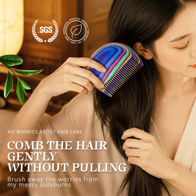 Custom Travel Small Bamboo Wooden Comb For Women Styling Hair Portable Pocket Wood Hair Brush For Hair Care Tool Girl Gift Zpaxo