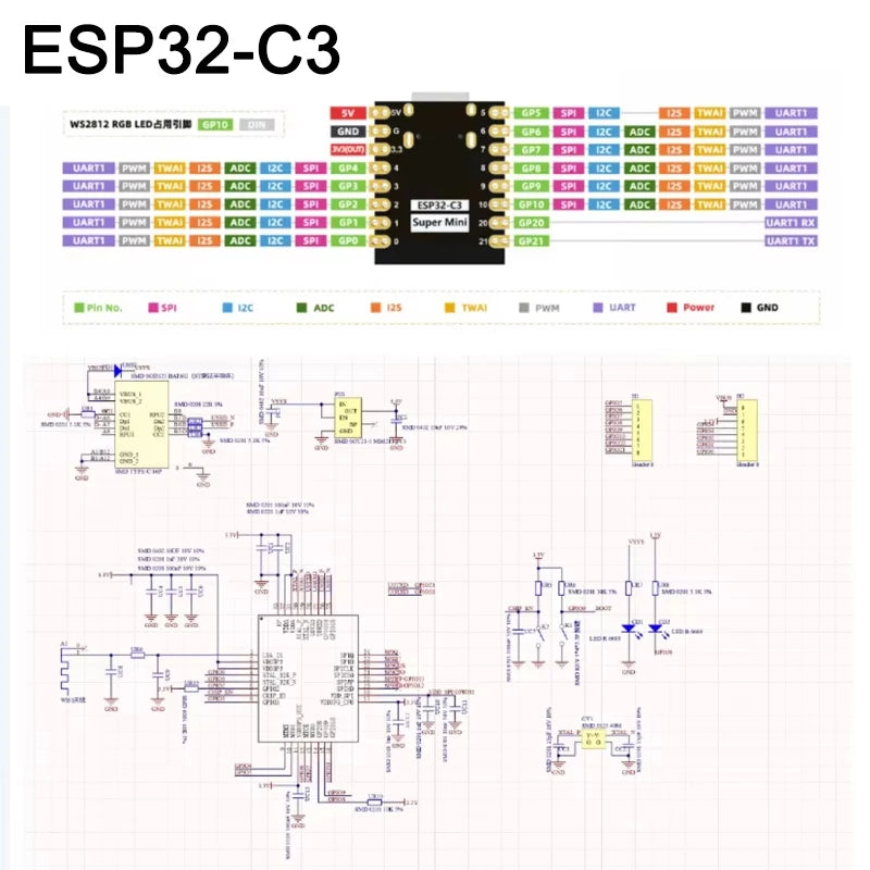 ESP32-C3 Development Board ESP32 C3 Super Mini Development Board ESP 32 Development Board WiFi Bluetooth For Arduino Micropython Zpaxo