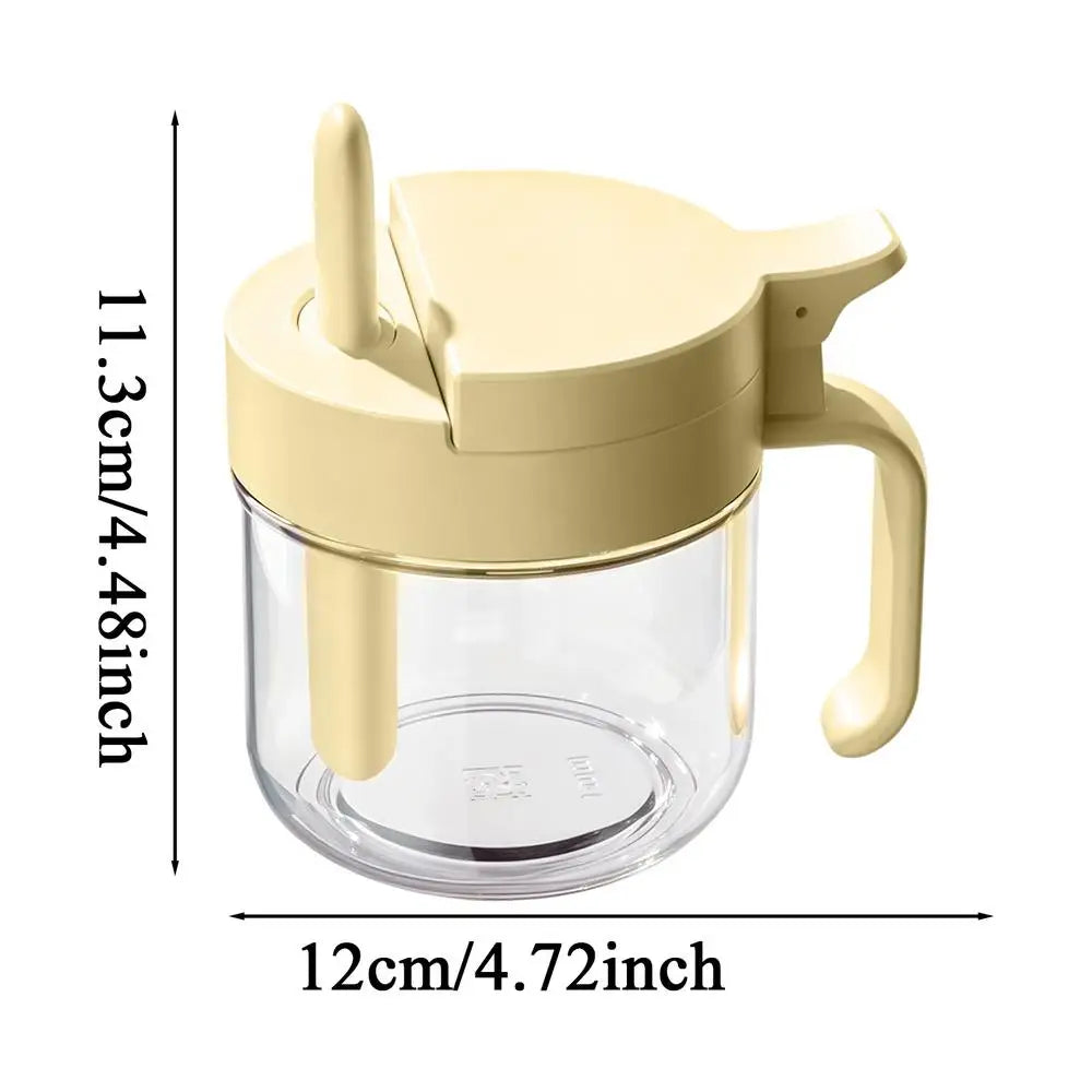Glass Seasoning Jar Spoon Airtight Leakproof Condiment Container Zpaxo Yellow