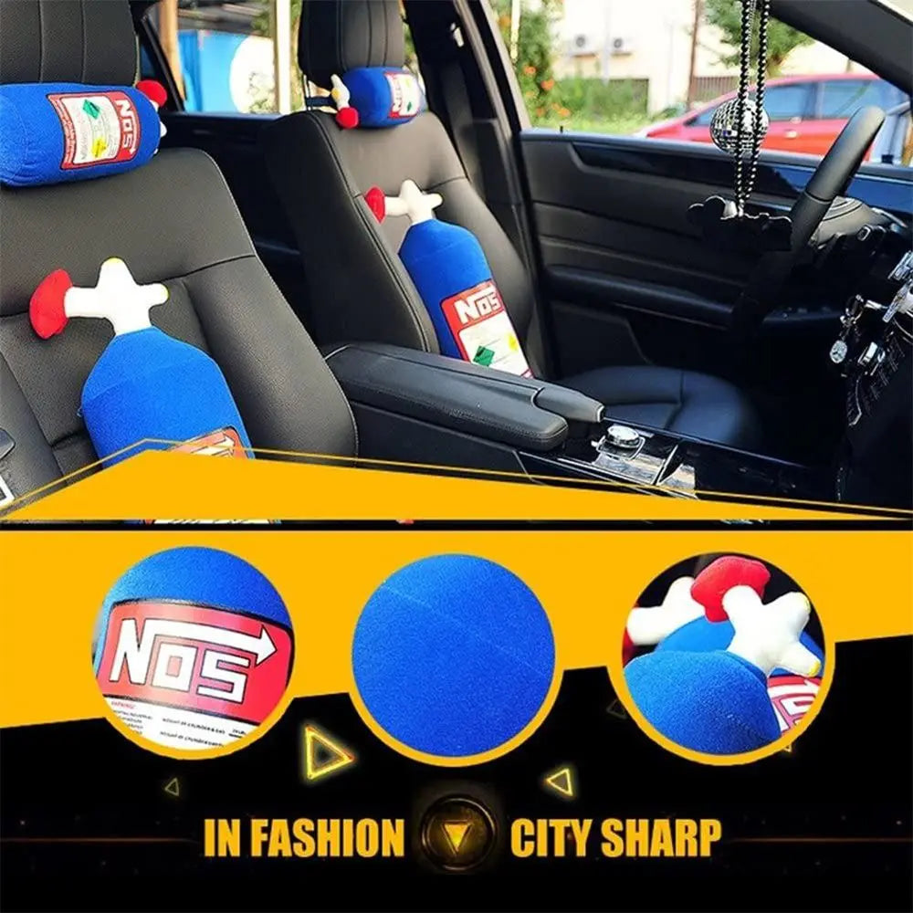 Car Decor NOS Bottle NOS Nitrous Oxide Bottle Toys Car Seat Supports Waist Cushion Car Neck Pillow Cat Headrest Zpaxo