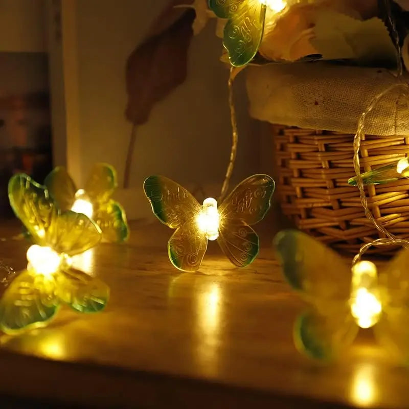 Butterfly-shaped Solar String Lights LED Fairy Indoor Outdoor Garden