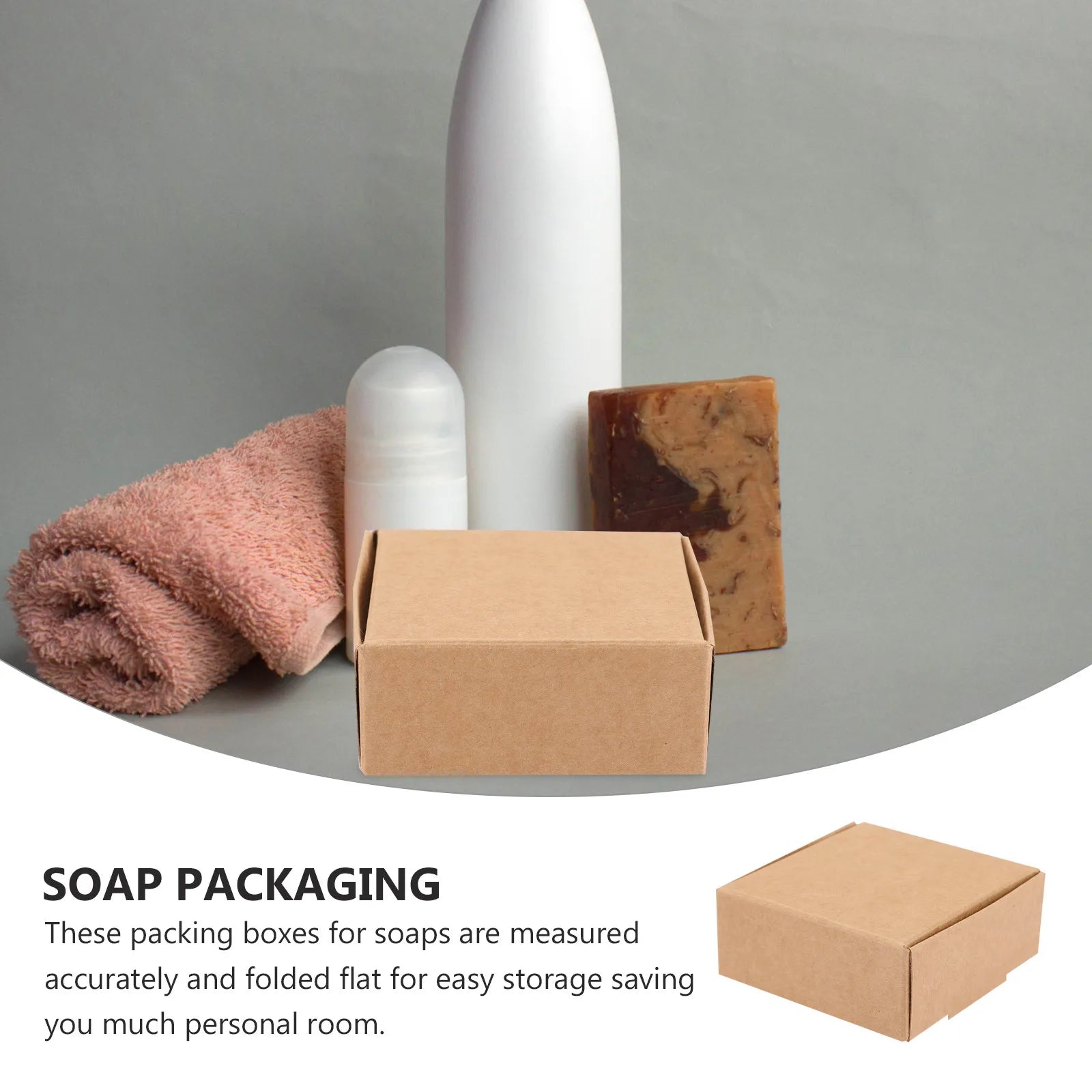 Kraft Paper Soap Packaging Boxes Foldable Corrugated Small Shipping