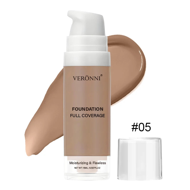 Natural Matte Pro Flawless Liquid Foundation,Full Coverage,Waterproof,Long-Lasting Concealer Makeup for Dark Circles,Blemishes Zpaxo 05