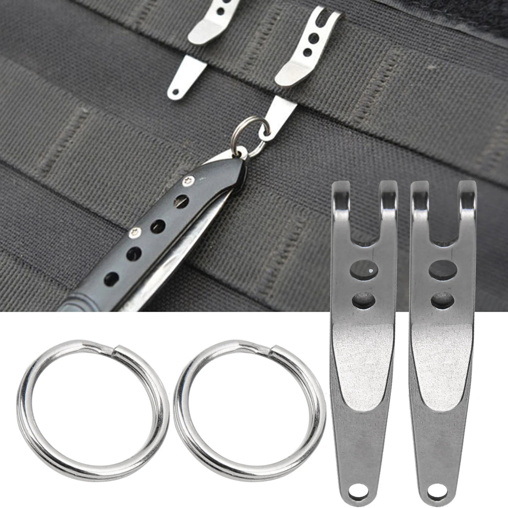 Mini Outdoor Belt Clip Stainless Steel Suspension Pocket Key Holder