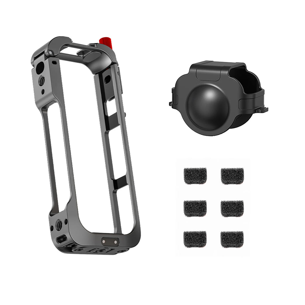 Aluminum Frame Cage Insta360 X5 Camera Metal Case Cold Shoe Housing