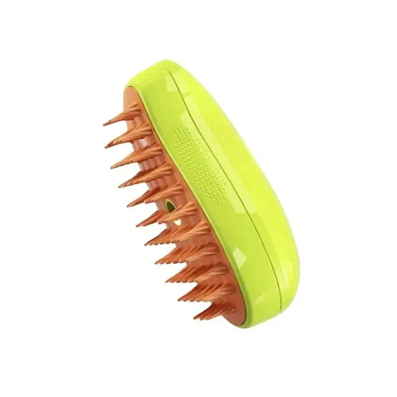 3 in 1 Pet Electric Steam Brush Cat and Dog Cleaning Spray Massage Grooming Comb Retractable Handle Pet Hair Removal BeautyBrush Zpaxo green
